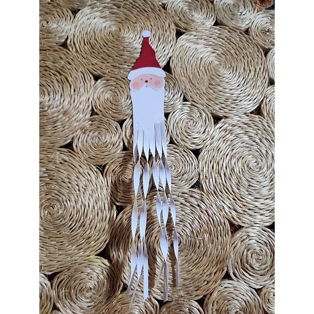 Vintage Dept 56 Tin Santa Claus with Twisted Tin Beard Christmas Ornament